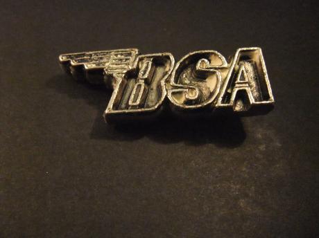 BSA oldtimer motorcycle logo, zwart-zilverkleur